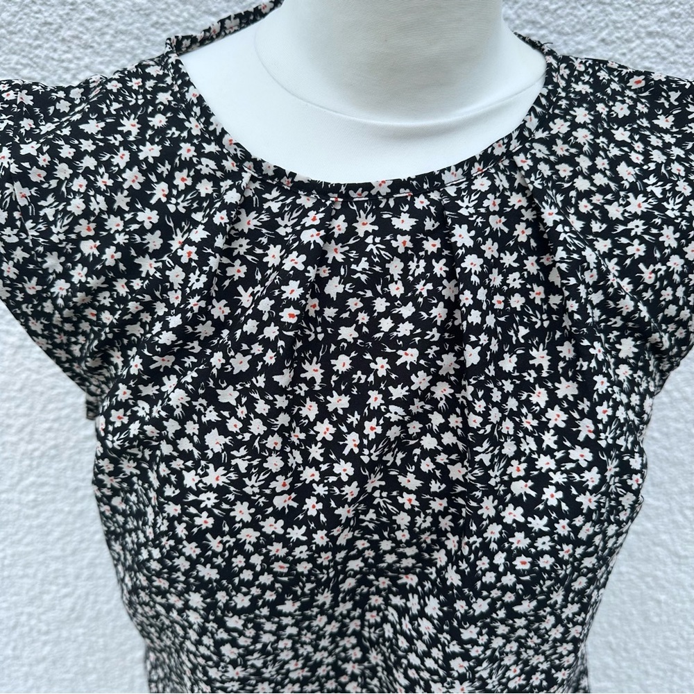 PEACOCKS Black Floral Blouse Size 12 - Picture 6 of 12